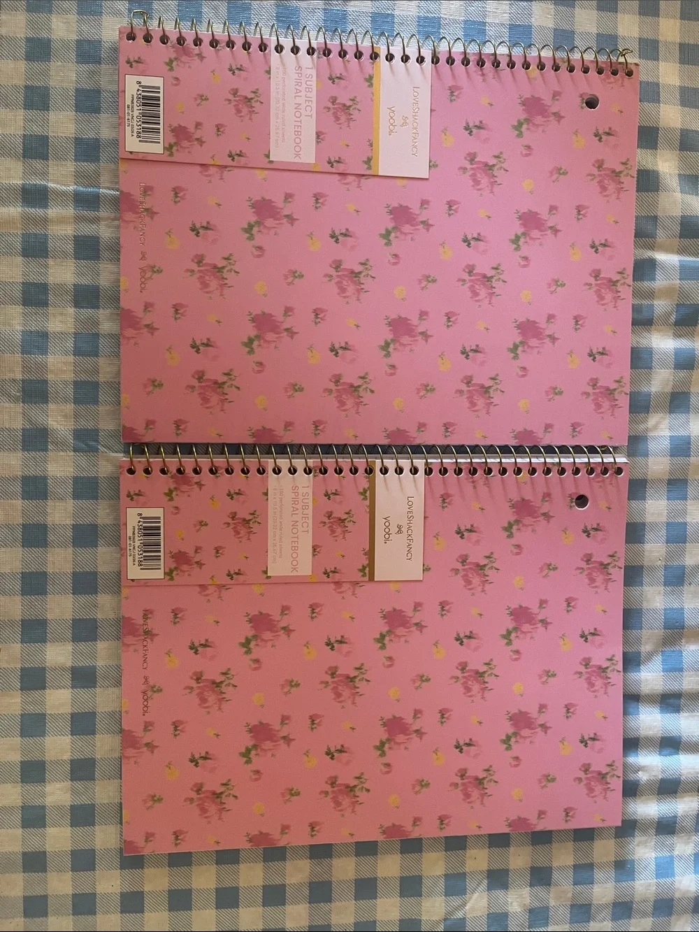 LoveShackFancy Pink Floral Spiral Notebooks - Set of 2